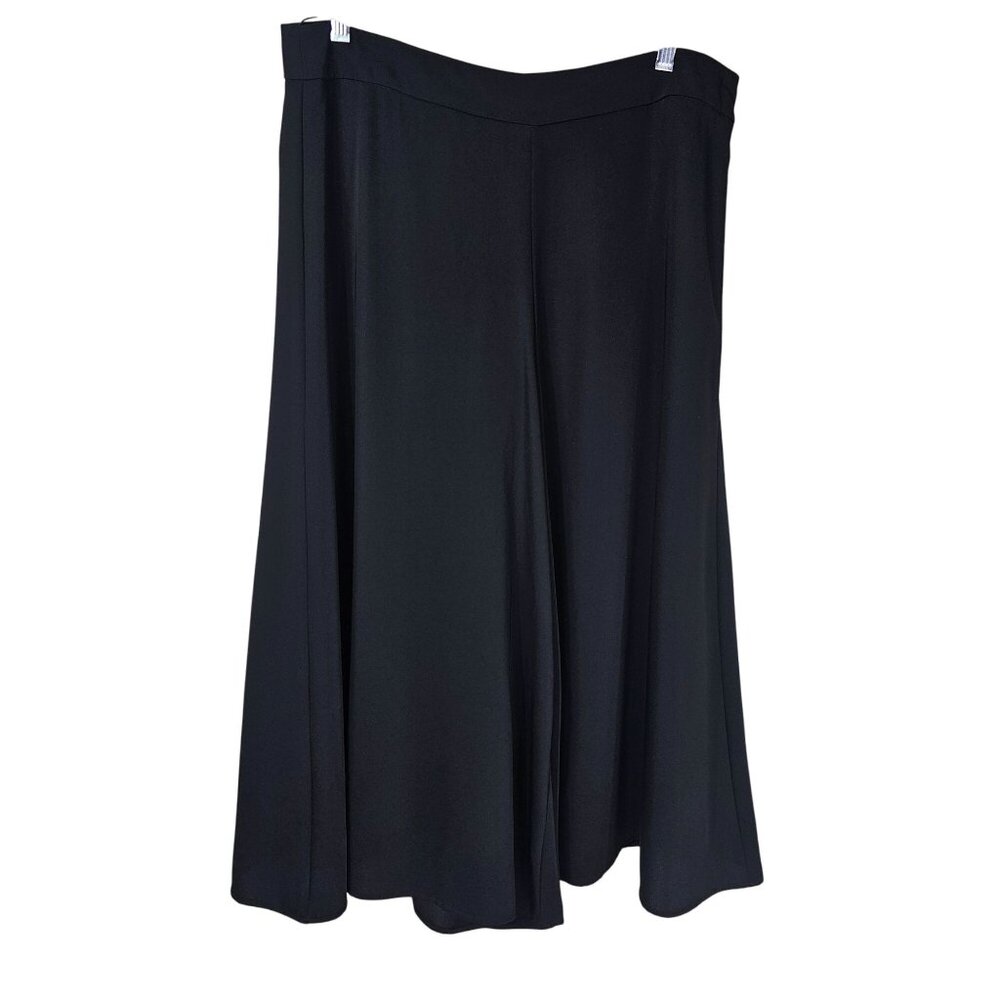 Antonio Melani Jolene Wide Leg Crop Pants 12 Black Palazzo Flowy Boho Lagenlook